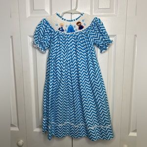 Smocked Frozen Anna and Elsa Dress